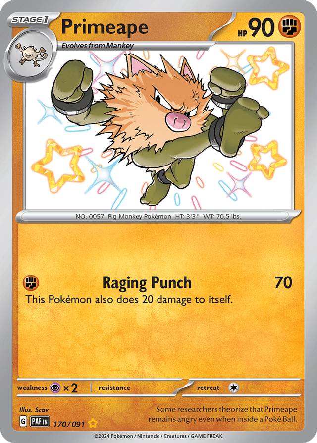 Carta Primeape 170/91 do set Paldean Fates — Pokémon TCG | Bynx