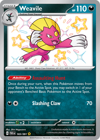 Carta Weavile 183/91 do set Paldean Fates — Pokémon TCG | Bynx