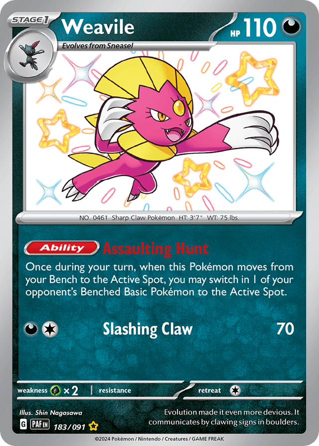 Carta Weavile 183/91 do set Paldean Fates — Pokémon TCG | Bynx