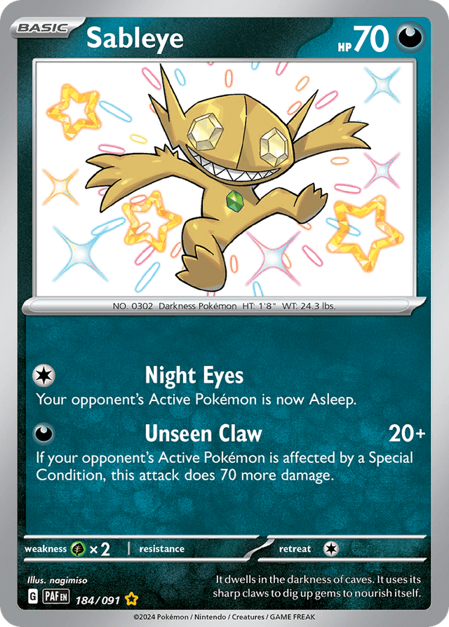 Carta Sableye 184/91 do set Paldean Fates — Pokémon TCG | Bynx