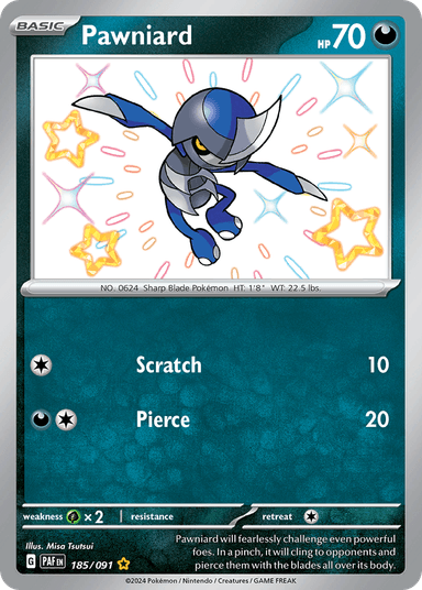 Carta Pawniard 185/91 do set Paldean Fates — Pokémon TCG | Bynx