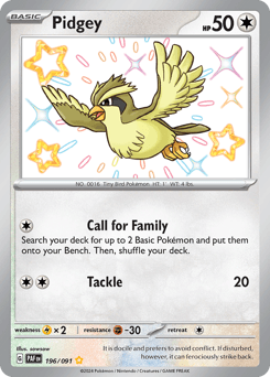 Pidgey 196 — Paldean Fates