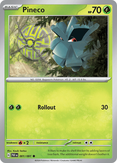 Carta Pineco 1/91 do set Paldean Fates — Pokémon TCG | Bynx