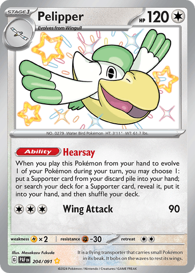 Carta Pelipper 204/91 do set Paldean Fates — Pokémon TCG | Bynx