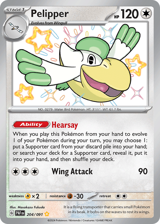 Carta Pelipper 204/91 do set Paldean Fates — Pokémon TCG | Bynx