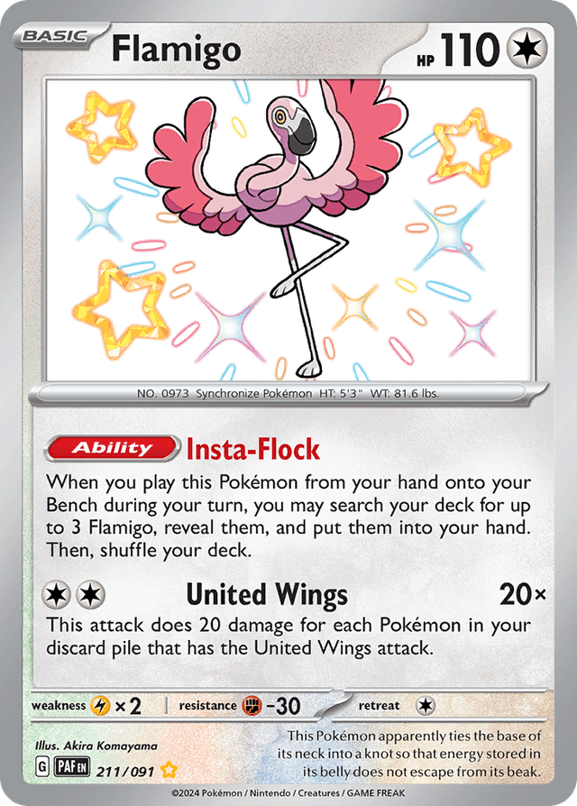 Carta Flamigo 211/91 do set Paldean Fates — Pokémon TCG | Bynx