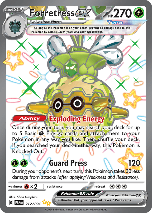 Carta Forretress ex 212/91 do set Paldean Fates — Pokémon TCG | Bynx
