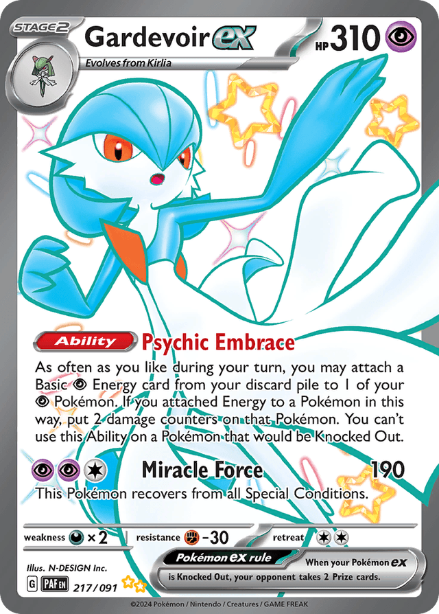 Carta Gardevoir ex 217/91 do set Paldean Fates — Pokémon TCG | Bynx