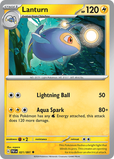 Carta Lanturn 21/91 do set Paldean Fates — Pokémon TCG | Bynx