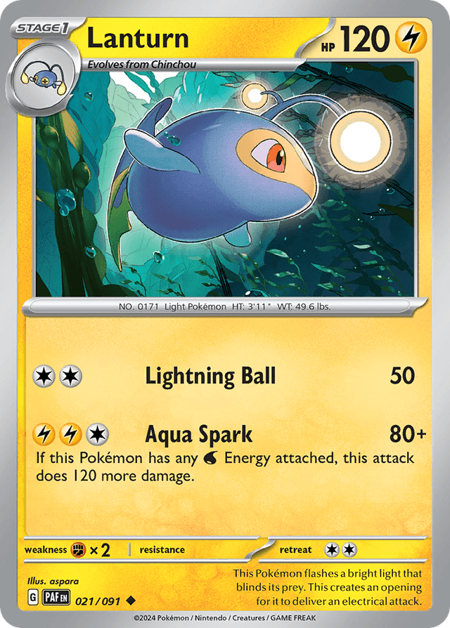 Carta Lanturn 21/91 do set Paldean Fates — Pokémon TCG | Bynx