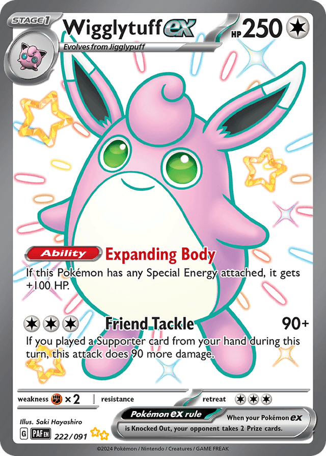 Carta Wigglytuff ex 222/91 do set Paldean Fates — Pokémon TCG | Bynx