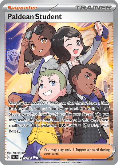 Carta Paldean Student 231/91 do set Paldean Fates — Pokémon TCG | Bynx