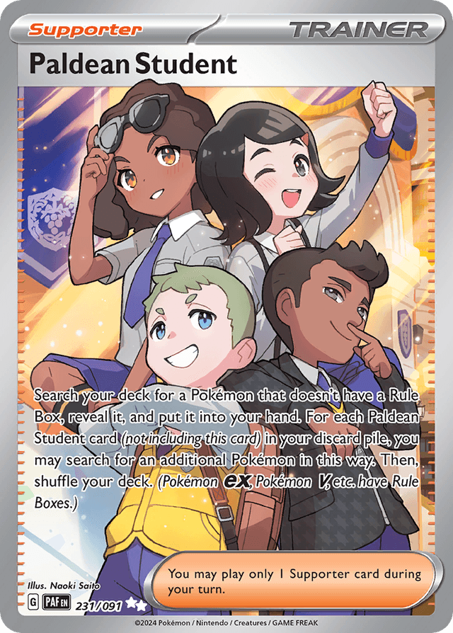Carta Paldean Student 231/91 do set Paldean Fates — Pokémon TCG | Bynx