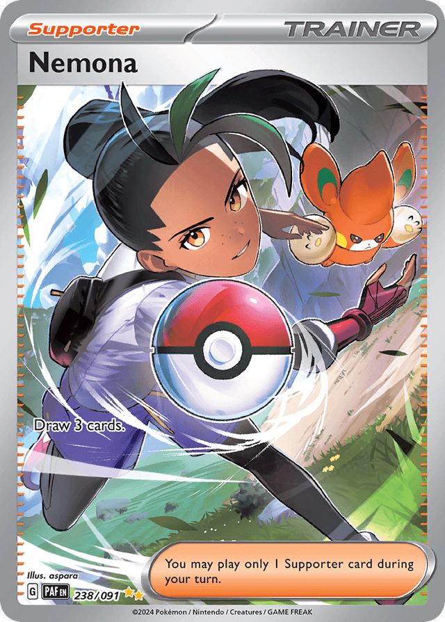 Carta Nemona 238/91 do set Paldean Fates — Pokémon TCG | Bynx