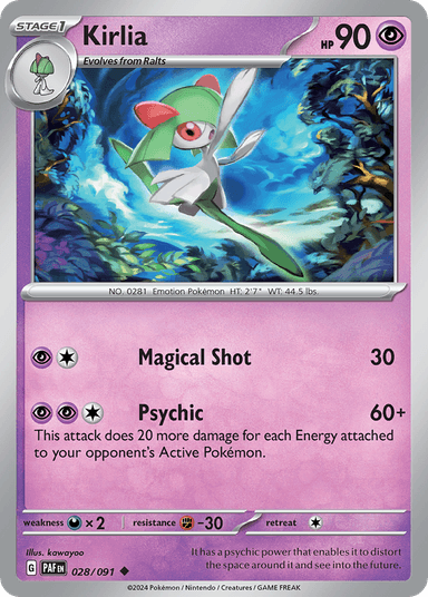 Carta Kirlia 28/91 do set Paldean Fates — Pokémon TCG | Bynx