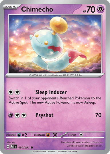 Carta Chimecho 30/91 do set Paldean Fates — Pokémon TCG | Bynx