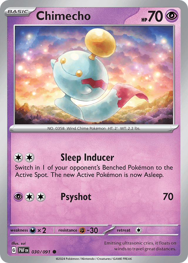 Carta Chimecho 30/91 do set Paldean Fates — Pokémon TCG | Bynx