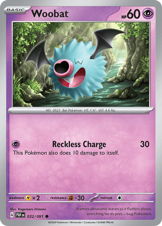 Carta Woobat 32/91 do set Paldean Fates — Pokémon TCG | Bynx
