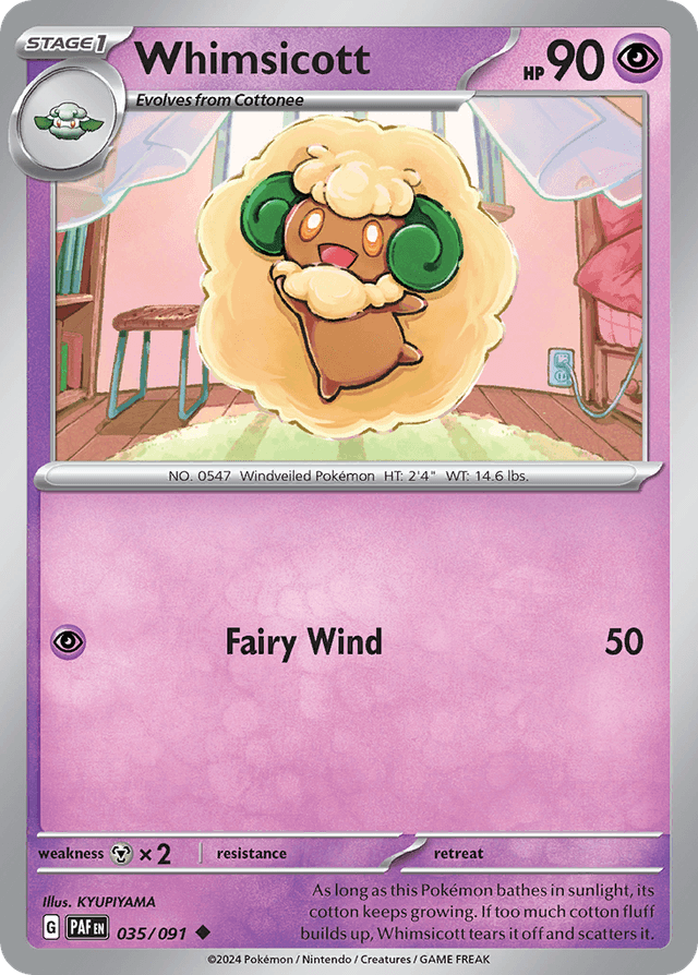 Carta Whimsicott 35/91 do set Paldean Fates — Pokémon TCG | Bynx