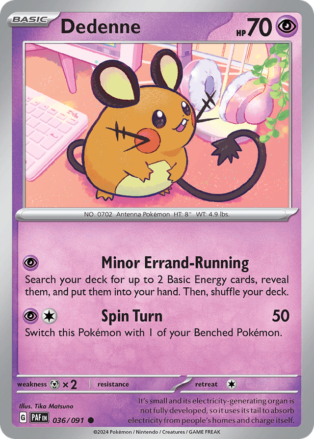 Carta Dedenne 36/91 do set Paldean Fates — Pokémon TCG | Bynx