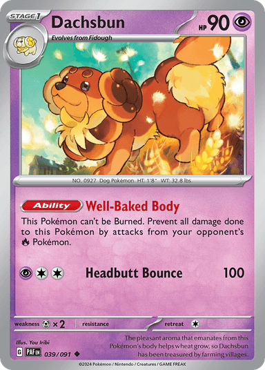 Carta Dachsbun 39/91 do set Paldean Fates — Pokémon TCG | Bynx