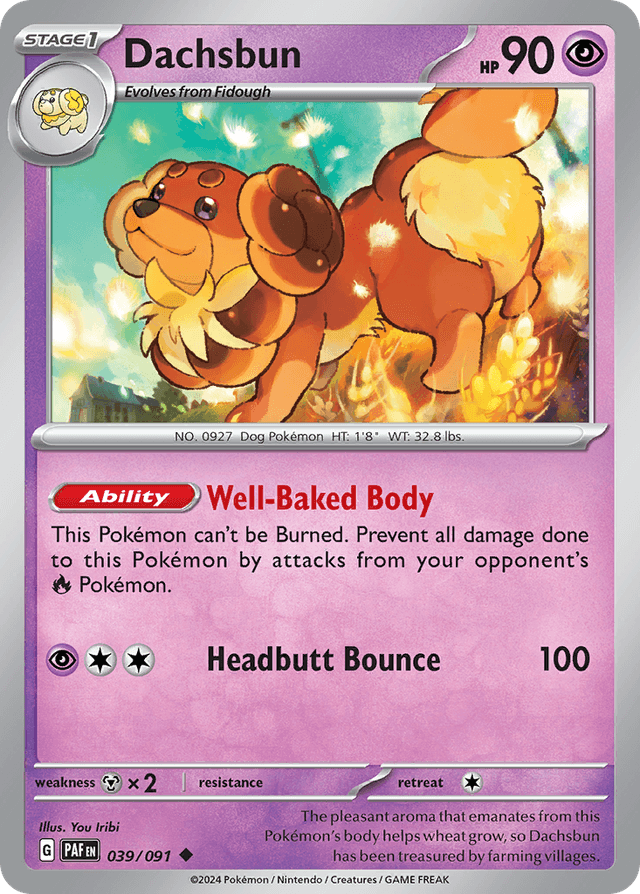 Carta Dachsbun 39/91 do set Paldean Fates — Pokémon TCG | Bynx