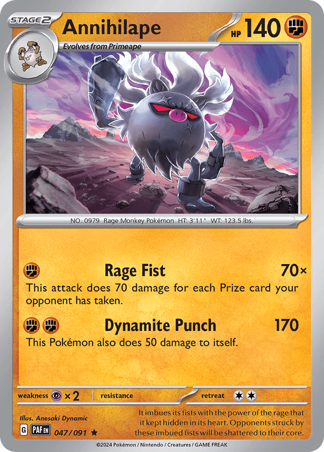 Carta Annihilape 47/91 do set Paldean Fates — Pokémon TCG | Bynx