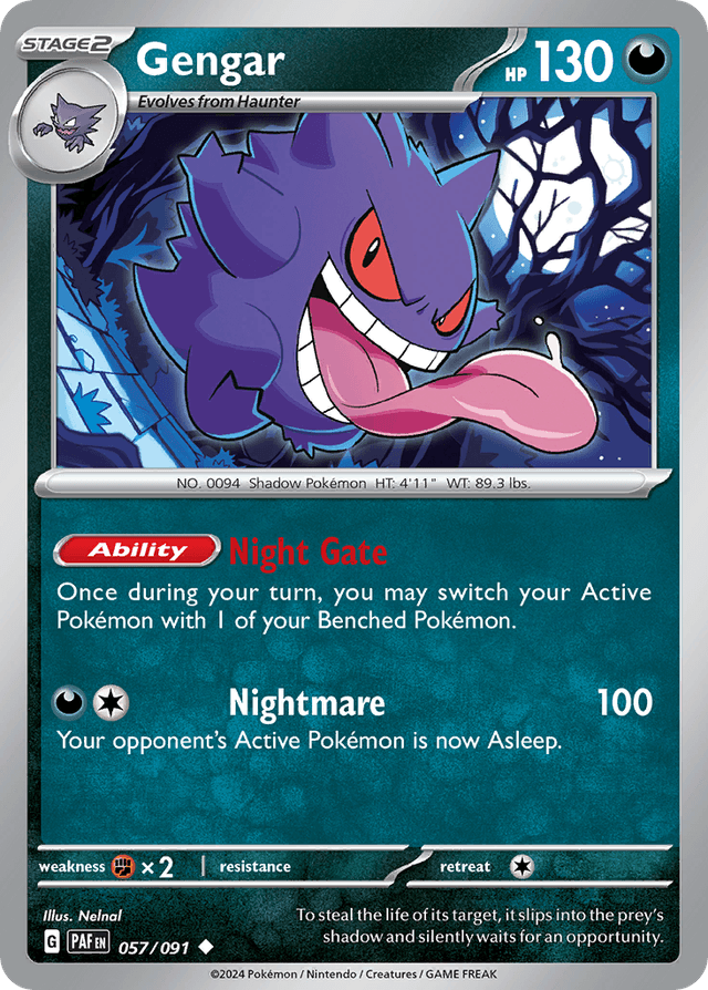 Carta Gengar 57/91 do set Paldean Fates — Pokémon TCG | Bynx