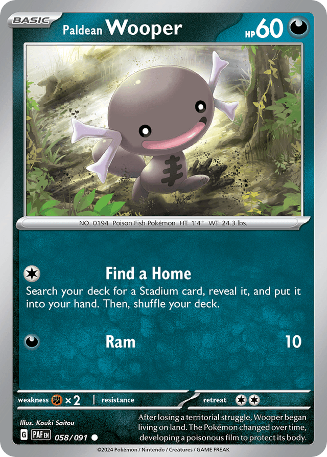 Carta Paldean Wooper 58/91 do set Paldean Fates — Pokémon TCG | Bynx