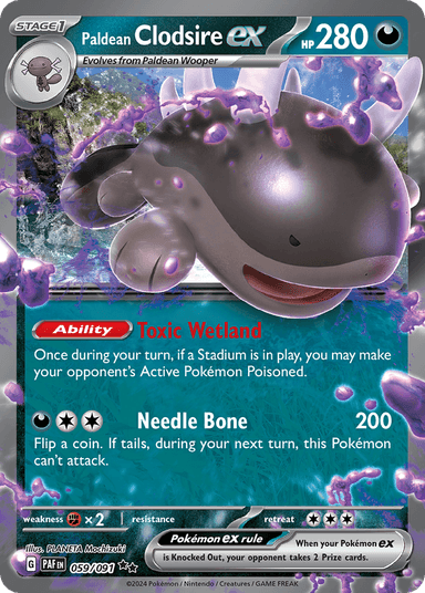 Carta Paldean Clodsire ex 59/91 do set Paldean Fates — Pokémon TCG | Bynx