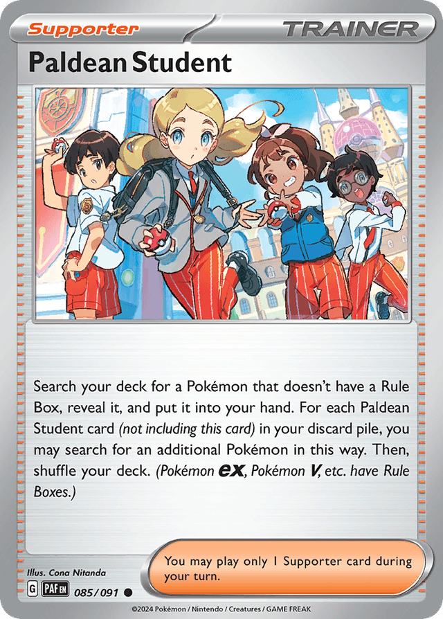 Carta Paldean Student 85/91 do set Paldean Fates — Pokémon TCG | Bynx