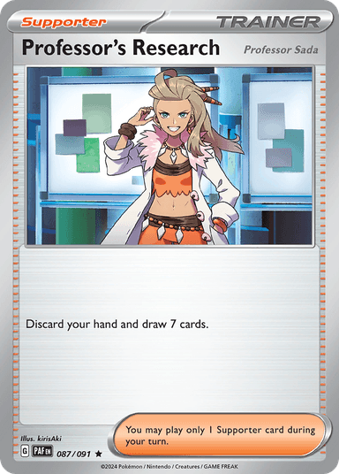 Carta Professor's Research 87/91 do set Paldean Fates — Pokémon TCG | Bynx