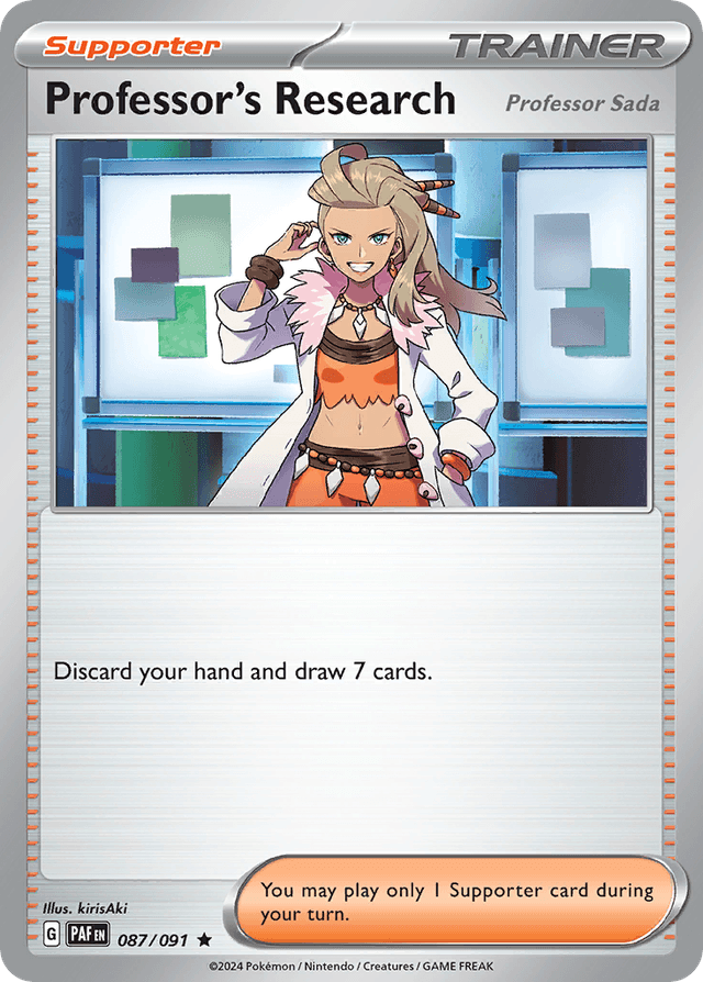 Carta Professor's Research 87/91 do set Paldean Fates — Pokémon TCG | Bynx
