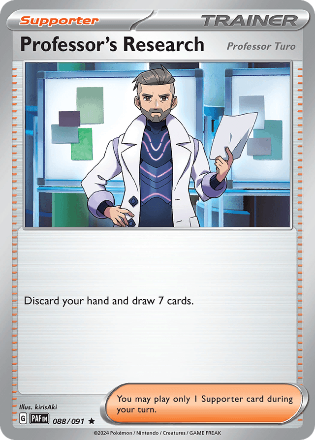 Carta Professor's Research 88/91 do set Paldean Fates — Pokémon TCG | Bynx
