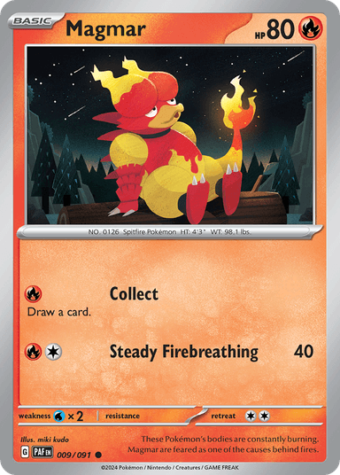 Carta Magmar 9/91 do set Paldean Fates — Pokémon TCG | Bynx