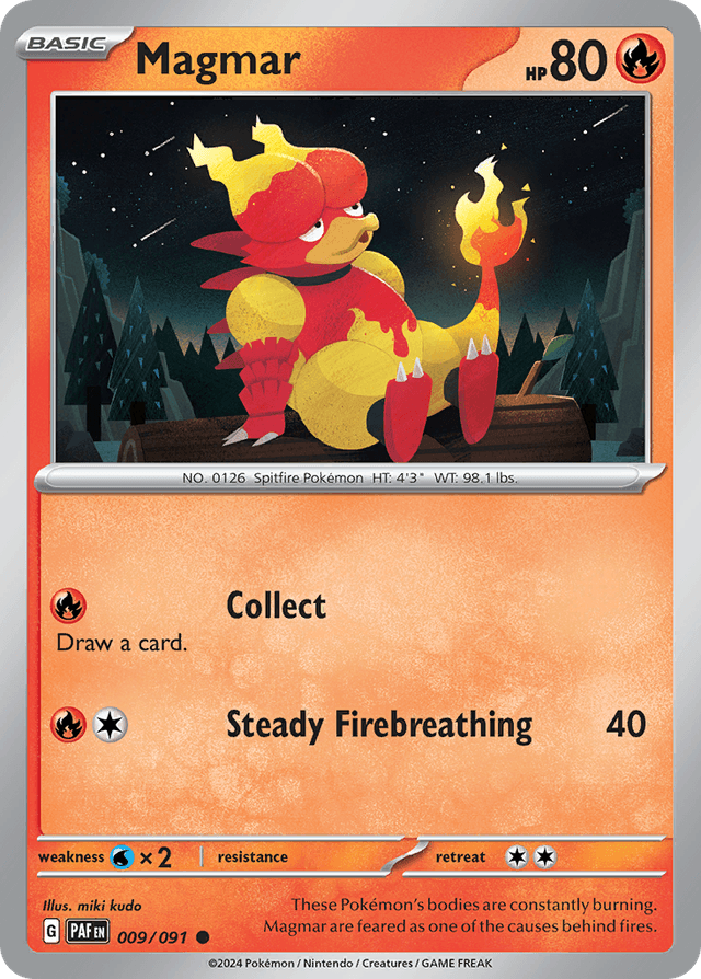 Carta Magmar 9/91 do set Paldean Fates — Pokémon TCG | Bynx