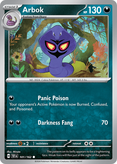 Carta Arbok 101/162 do set Temporal Forces — Pokémon TCG | Bynx
