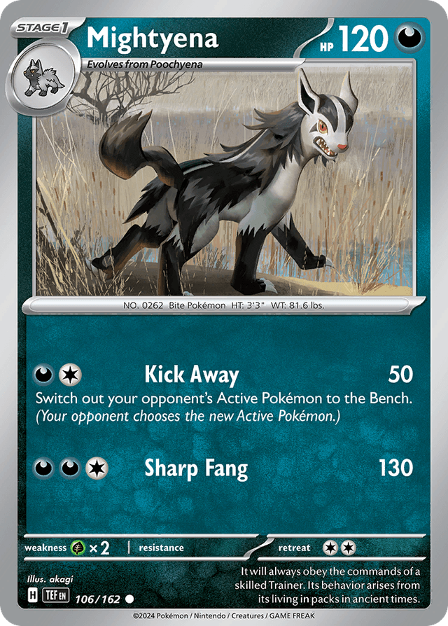 Carta Mightyena 106/162 do set Temporal Forces — Pokémon TCG | Bynx