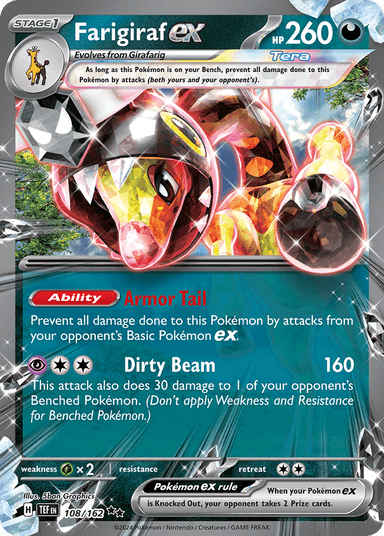 Carta Farigiraf ex 108/162 do set Temporal Forces — Pokémon TCG | Bynx