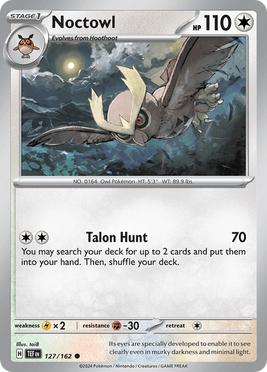 Carta Noctowl 127/162 do set Temporal Forces — Pokémon TCG | Bynx