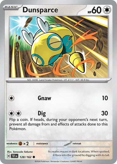 Carta Dunsparce 128/162 do set Temporal Forces — Pokémon TCG | Bynx