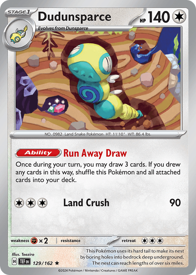 Carta Dudunsparce 129/162 do set Temporal Forces — Pokémon TCG | Bynx