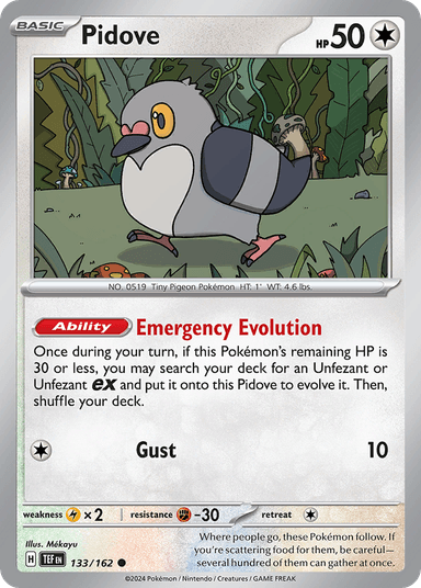 Carta Pidove 133/162 do set Temporal Forces — Pokémon TCG | Bynx