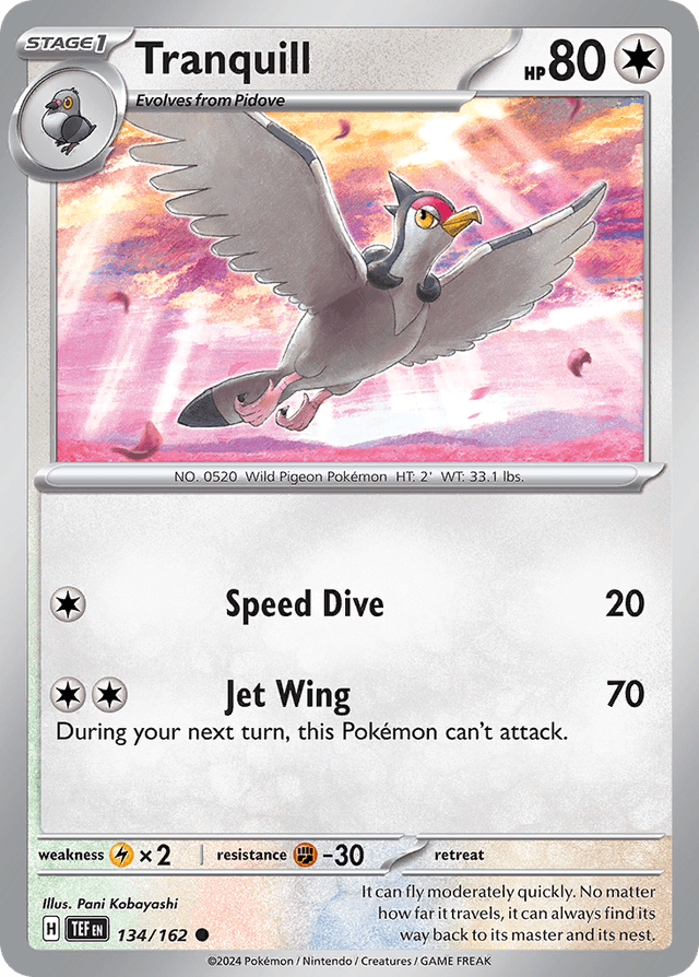 Carta Tranquill 134/162 do set Temporal Forces — Pokémon TCG | Bynx