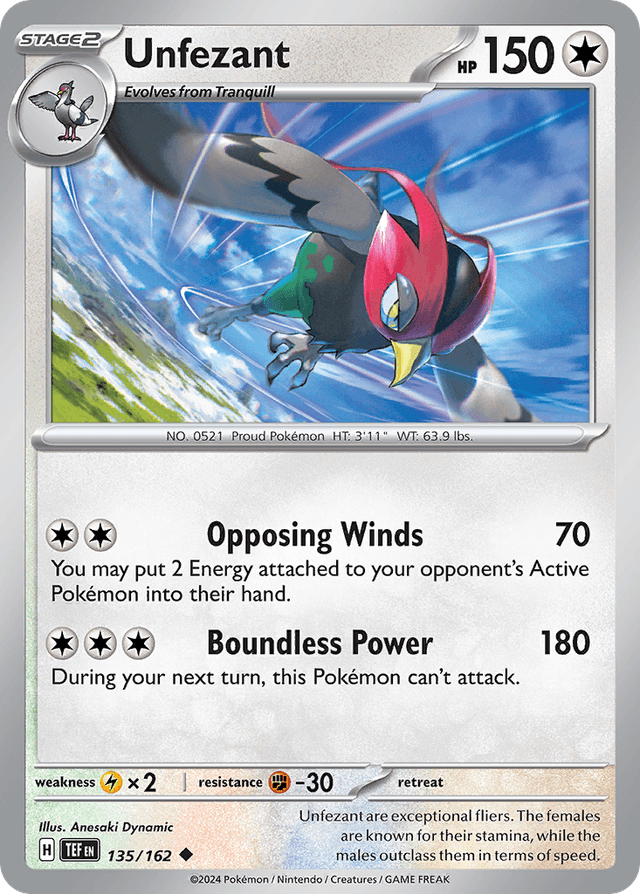 Carta Unfezant 135/162 do set Temporal Forces — Pokémon TCG | Bynx