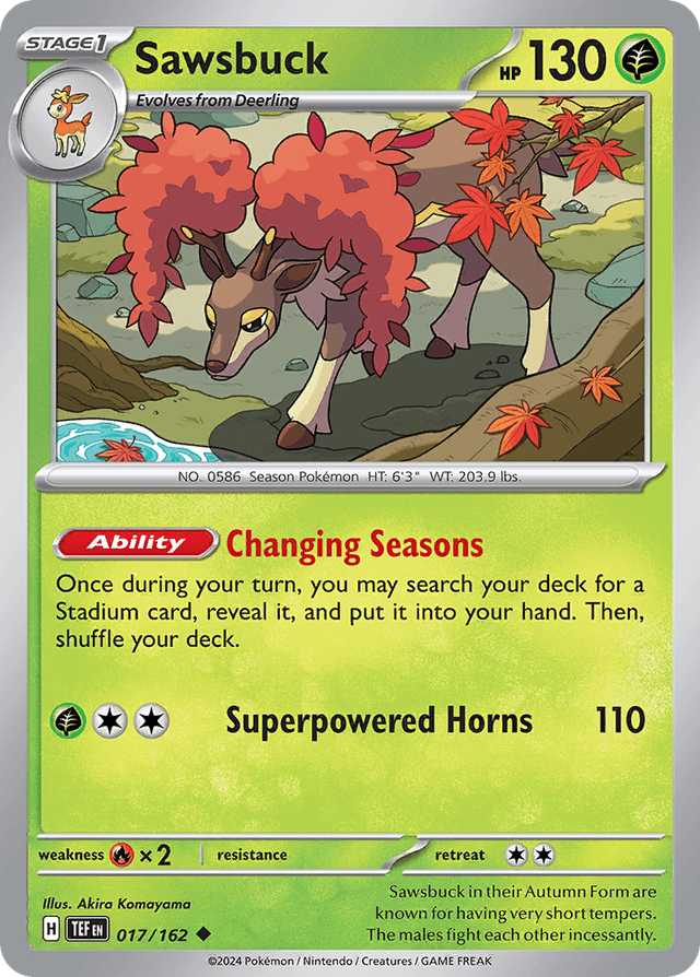 Carta Sawsbuck 17/162 do set Temporal Forces — Pokémon TCG | Bynx
