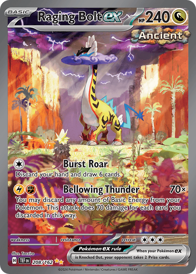Carta Raging Bolt ex 208/162 do set Temporal Forces — Pokémon TCG | Bynx