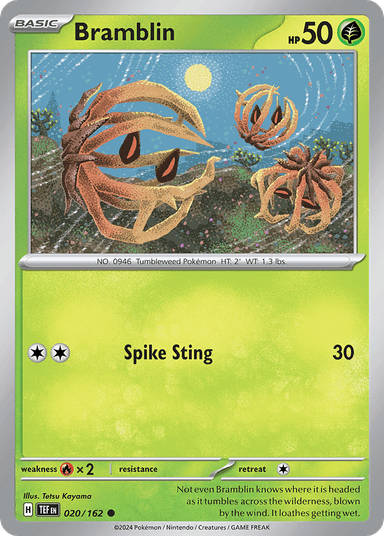 Carta Bramblin 20/162 do set Temporal Forces — Pokémon TCG | Bynx
