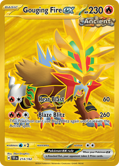Carta Gouging Fire ex 214/162 do set Temporal Forces — Pokémon TCG | Bynx