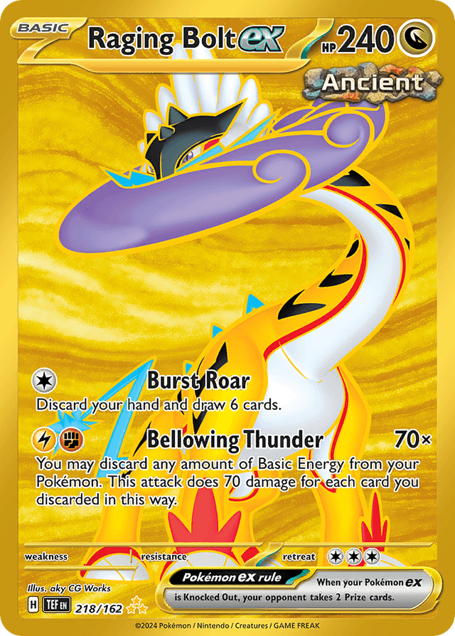 Carta Raging Bolt ex 218/162 do set Temporal Forces — Pokémon TCG | Bynx